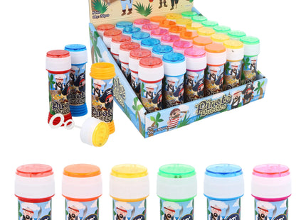 Bubble Tubs Seifenblasen im Piraten-Design, 50 ml, mit Maze-Puzzle-Deckel, verschiedene Farben, 6er-Pack TK Gruppe® Grosshandel 