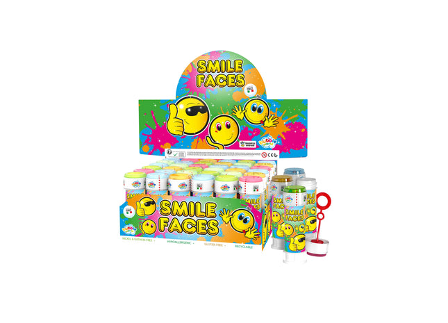 Bubble Tubs Smiley 60ml Seifenblasen mit Puzzle-Labyrinth-Deckel, Spaß für Kinder, Outdoor-Spielzeug TK Gruppe® Grosshandel 