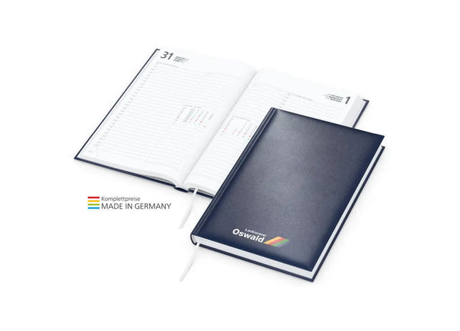 Buchkalender Image mit Siebdruck-Digital - Dunkelblau - Hochwertiger Terminplaner TK Gruppe® Grosshandel 