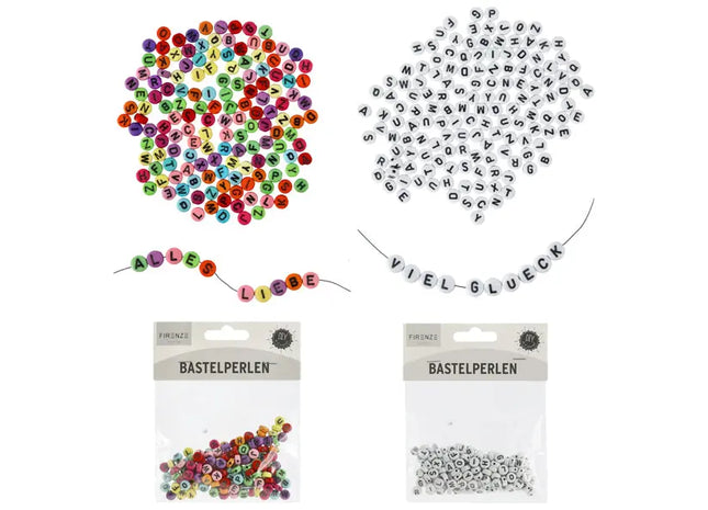 Buchstaben-Bastelperlen, 2er Set, je 20g – Individuelles Gestalten TK Gruppe® Grosshandel 