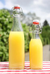 Bügelflasche, eckig, 250ml - Wiederverwendbare, luftdichte Glasflasche für Getränke TK Gruppe® Grosshandel 