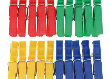 Bunte Allzweck-Klammern, 20 Stück, 7x1cm - Vielseitige Wäscheklammern TK Gruppe® Grosshandel 