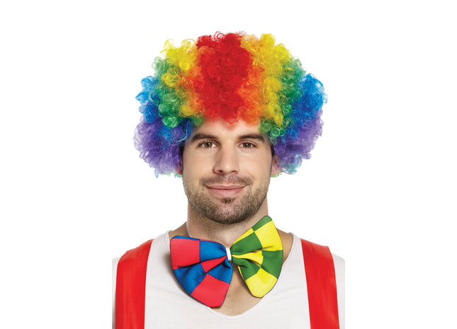 Bunte Clown Perücke Erwachsene, Regenbogenfarben, 120G - Karneval & Fasching Zubehör TK Gruppe® Grosshandel 