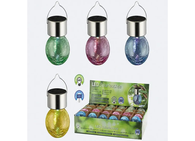 Bunte Crackle LED-Solarleuchten, 3er Set – Vielseitig einsetzbar TK Gruppe® Grosshandel 