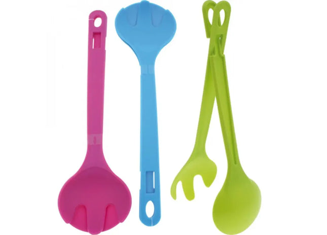 Bunte Frosty 2-in-1 Salatbesteck, Verschiedene Farben, 29x8x2cm TK Gruppe® Grosshandel 