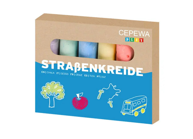 Bunte Gehweg-Malstifte, Sechserpack - 6 leuchtende Straßenmalkreiden TK Gruppe® Grosshandel 