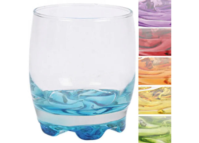 Bunte Korallen-Saftgläser, 0.2L, 6er-Set mit Farbsortierung TK Gruppe® Grosshandel 