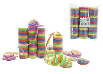 Bunte Party-Luftschlangen - 3er Pack, 18 Rollen, 4 Farben, Deko-Highlight TK Gruppe® Grosshandel 