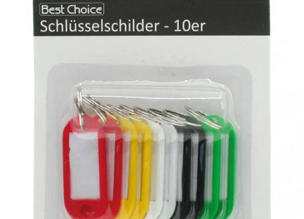Bunte Schlüsselanhänger 10 Stück, 5cm – Sortiert auf Übersichtskarte TK Gruppe® Grosshandel 