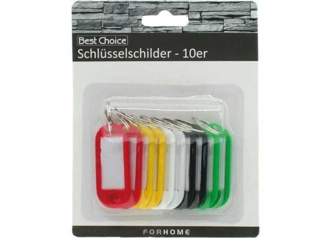 Bunte Schlüsselanhänger 10 Stück, 5cm – Sortiert auf Übersichtskarte TK Gruppe® Grosshandel 