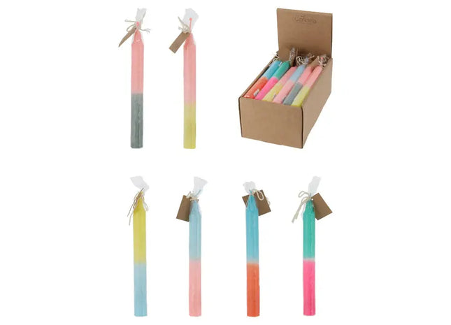 Bunte Stabkerzen, 19x2 cm, 6er-Set – Farbenfrohe Eleganz TK Gruppe® Grosshandel 
