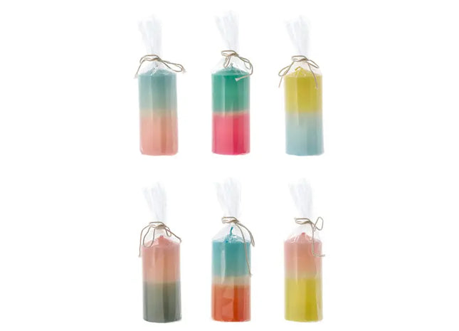 Bunte Stumpenkerzen, 6x12 cm, 6er-Set – Farbintensives Wohnaccessoire TK Gruppe® Grosshandel 