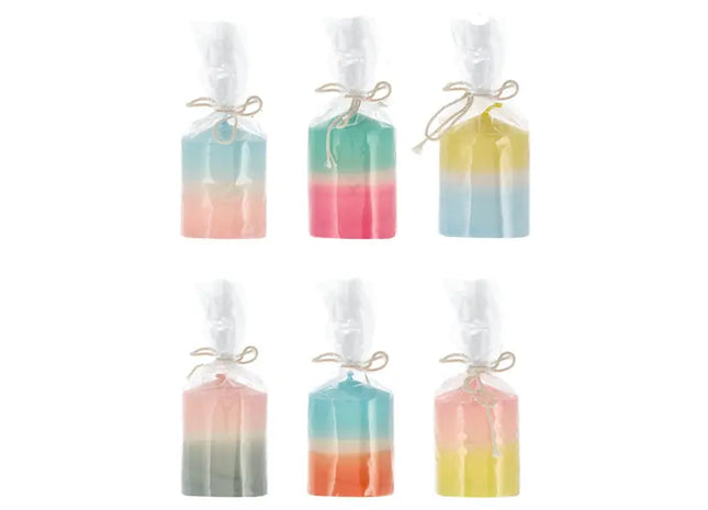 Bunte Stumpenkerzen, 6x8 cm, 6er-Set – Lebendige Raumdekoration TK Gruppe® Grosshandel 