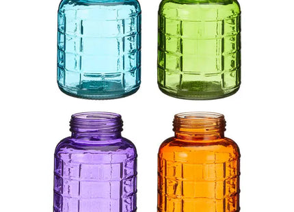 Bunte Windlichter, Klein, 4er-Set, ca. 14cm Durchmesser x 21cm Höhe, Dekorativ TK Gruppe® Grosshandel 