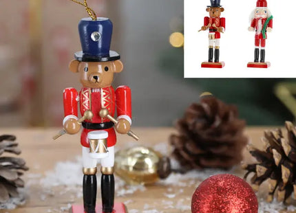 Bunte hängende Nussknacker-Dekorationen - Set von 2, 13cm Höhe - Weihnachtsbaumschmuck TK Gruppe® Grosshandel 