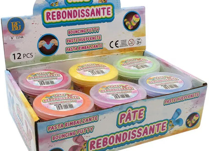 Bunter Knete-Frühling 20g, 6 Farben sortiert, 12er Display – Kreatives Spielen TK Gruppe® Grosshandel 