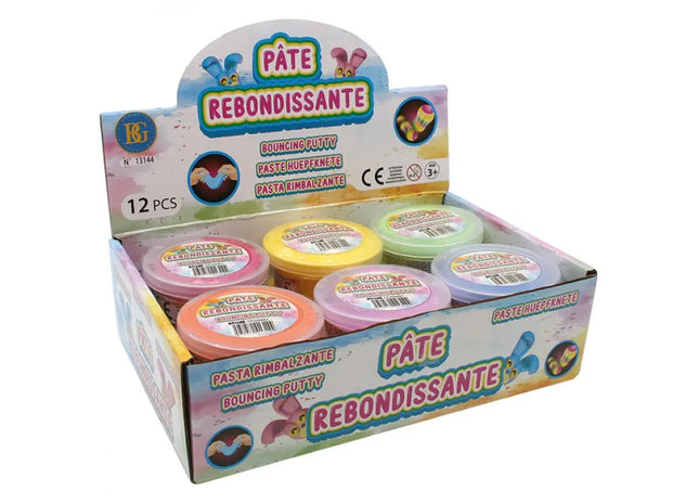 Bunter Knete-Frühling 20g, 6 Farben sortiert, 12er Display – Kreatives Spielen TK Gruppe® Grosshandel 