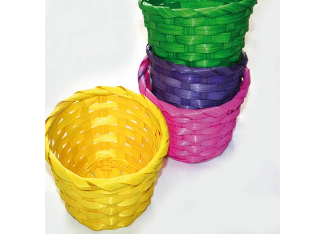 Bunter Rundkorb aus Raffia, 14x8cm - Praktische Aufbewahrungslösung TK Gruppe® Grosshandel 