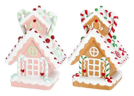 Buntes Candy Lebkuchenhaus-Set, Festliche Deko, 2 Stück, 11x15 cm TK Gruppe® Grosshandel 