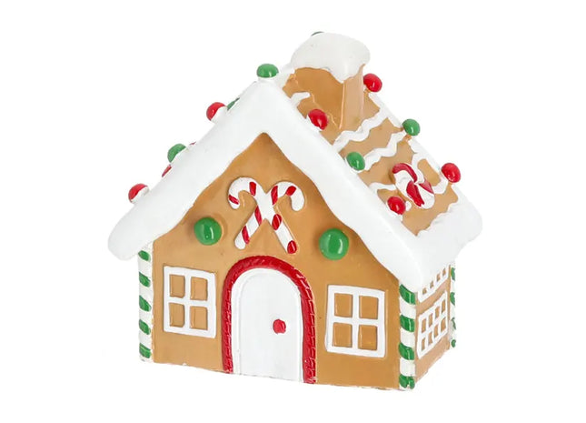 Buntes Candy Lebkuchenhaus, Farbenfrohe Weihnachtsdeko, 11x11 cm TK Gruppe® Grosshandel 
