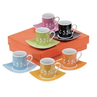 Buntes Espressotassen-Set - LA DOLCE VITA Stilvoll und lebendig Perfekter Espresso-Genuss TK Gruppe® Grosshandel 