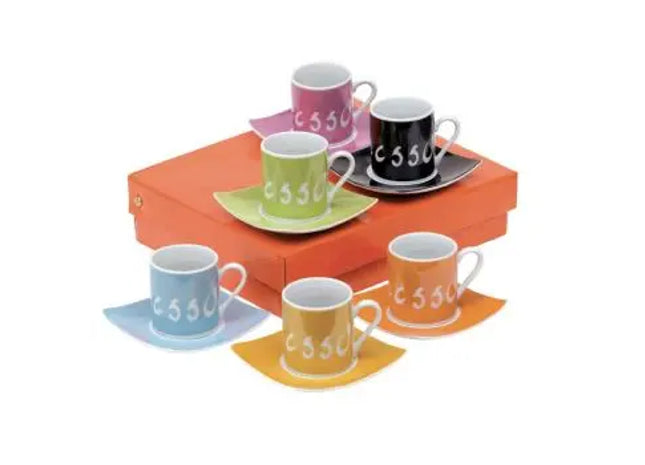 Buntes Espressotassen-Set - LA DOLCE VITA Stilvoll und lebendig Perfekter Espresso-Genuss TK Gruppe® Grosshandel 