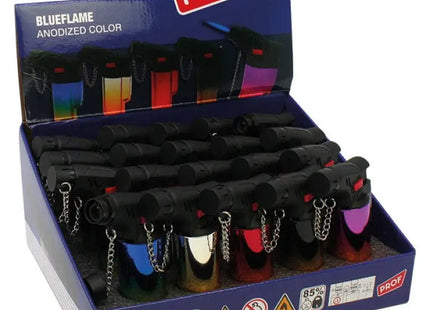 Buntes JETFLAME Feuerzeug mit Metallkette – Präsentationsstück TK Gruppe® Grosshandel 