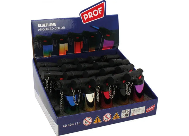 Buntes JETFLAME Feuerzeug mit Metallkette – Präsentationsstück TK Gruppe® Grosshandel 