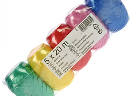 Buntes Schleifenband-Set, 20m, Verschiedene Farben, 5er-Pack - Ideal für Geschenke und Basteln TK Gruppe® Grosshandel 