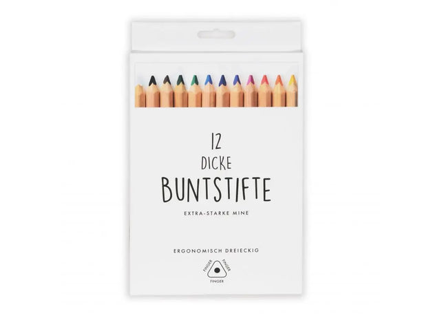 Buntstifte 12er Set "Die Dicken", 17 cm TK Gruppe® Grosshandel 