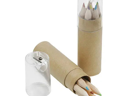 Buntstifte-Set im Kartonköcher - Beige - Glasklar - Kreatives Farbstift-Set für Künstler und Kinder TK Gruppe® Grosshandel 