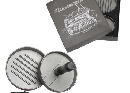 Burgerpresse mit Silikonpinsel Texas, schwarz, BBQ-Presswerkzeug für perfekte Burger TK Gruppe® Grosshandel 