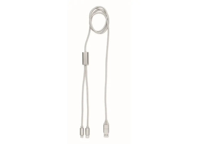 CABLONG 2-in-1 Ladekabel - Elegantes Silber TK Gruppe® Grosshandel 