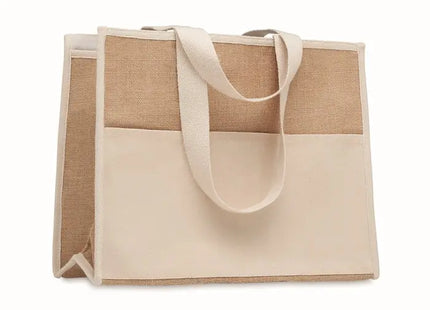 CAMPO DE GELI – Beige Jute-Canvas Shopper-Tasche, stilvoll & praktisch TK Gruppe® Grosshandel 