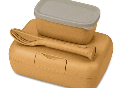 CANDY READY Lunchbox-Set mit Besteck - Nature Desert Sand Praktisch & Umweltfreundlich Vielseitige Aufbewahrung TK Gruppe® Grosshandel 