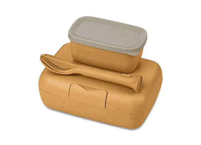 CANDY READY Lunchbox-Set mit Besteck - Nature Desert Sand Praktisch & Umweltfreundlich Vielseitige Aufbewahrung TK Gruppe® Grosshandel 