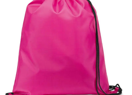 CARNABY 210D Rucksacktasche mit schwarzen Zugbändern - rosa, robust und stylisch TK Gruppe® Grosshandel 