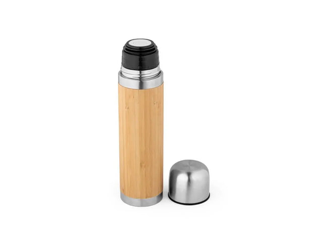 CEYLON Thermokanne aus Bambus und Edelstahl 450 ml - Natur - Umweltfreundliche Isolierflasche TK Gruppe® Grosshandel 