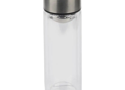 CHAI Doppelwandige Trinkflasche 500 ml, Silber-Transparent, Isoliert & Modern TK Gruppe® Grosshandel 