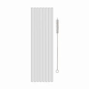CHEERS STRAWS BIG: Kristallklare Groß-Trinkhalme mit Reinigungsbürste TK Gruppe® Grosshandel 