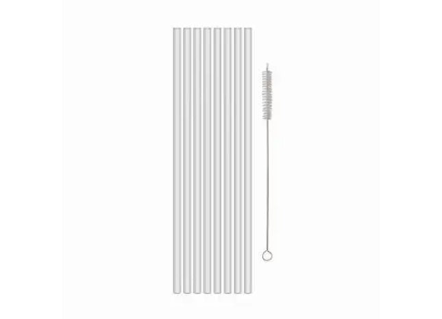 CHEERS STRAWS BIG: Kristallklare Groß-Trinkhalme mit Reinigungsbürste TK Gruppe® Grosshandel 