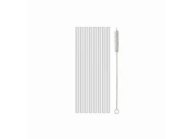 CHEERS STRAWS SMALL: Kleine Kristallklare Trinkhalme mit Bürste TK Gruppe® Grosshandel 