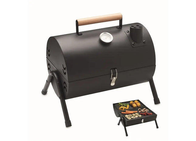 CHIMEY Tragbarer BBQ Grill in Schwarz - Ideal für Unterwegs und Zuhause TK Gruppe® Grosshandel 