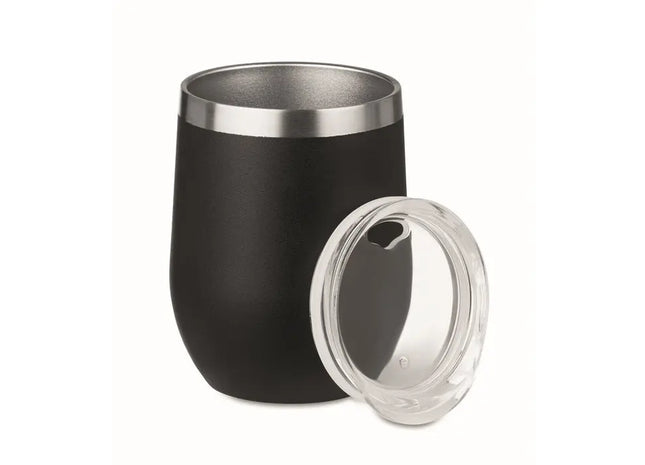 CHIN CHIN Doppelwandiger Trinkbecher 450ml in Schwarz: Stilvoll & Effizient TK Gruppe® Grosshandel