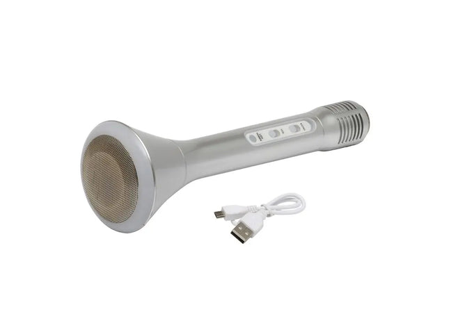 CHOIR Kabelloses Karaoke-Mikrofon Silber - Perfekt für Gesangsfans TK Gruppe® Grosshandel 