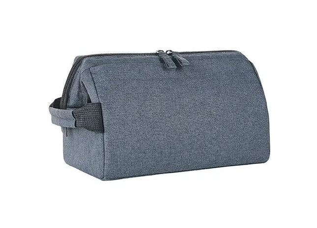 CIRCLE Reißverschlusstasche in Blau-Grau Meliert - Modern & Vielseitig, 100 Zeichen TK Gruppe® Grosshandel 