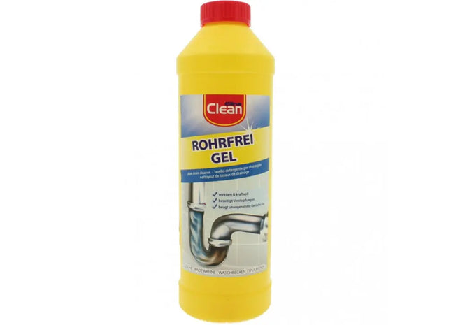 CLEAN Rohrfrei Gel, 1L Flasche, Kraftvoller Abflussreiniger TK Gruppe® Grosshandel 