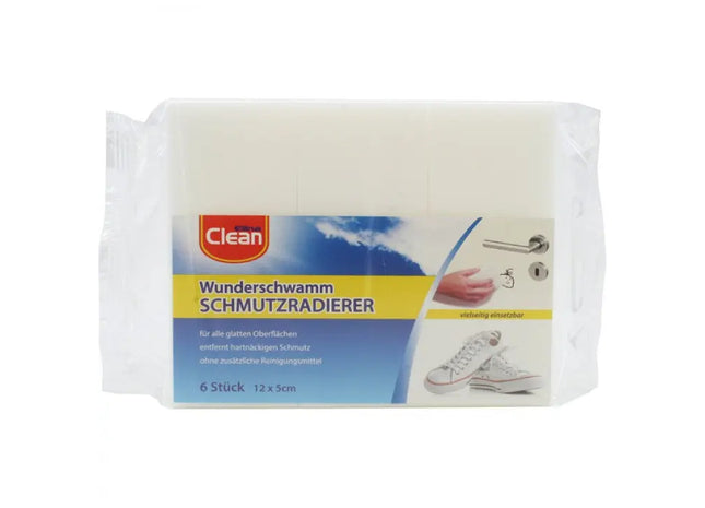 CLEAN Wunderschwamm Set, 6 Schmutzradierer, 12x5x2cm, Vielseitige Reinigung TK Gruppe® Grosshandel 