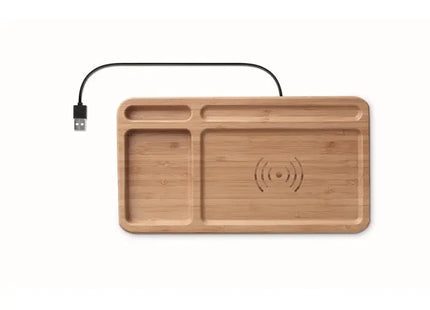 CLEANDESK Organizer mit integrierter Ladestation - Holz TK Gruppe® Grosshandel 