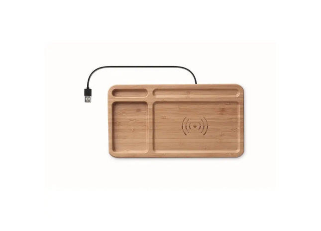 CLEANDESK Organizer mit integrierter Ladestation - Holz TK Gruppe® Grosshandel 